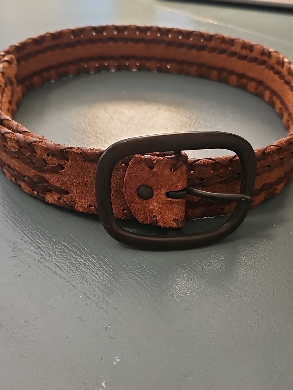 Levi's Woven Braided Leather Belt unisex Sz 34 Brown Vintage Boho Western Casual